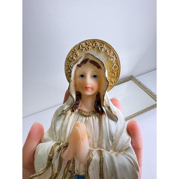 Vintage Our Lady Of Lourdes Statue , Madonna Figurine - Picture 9 of 10